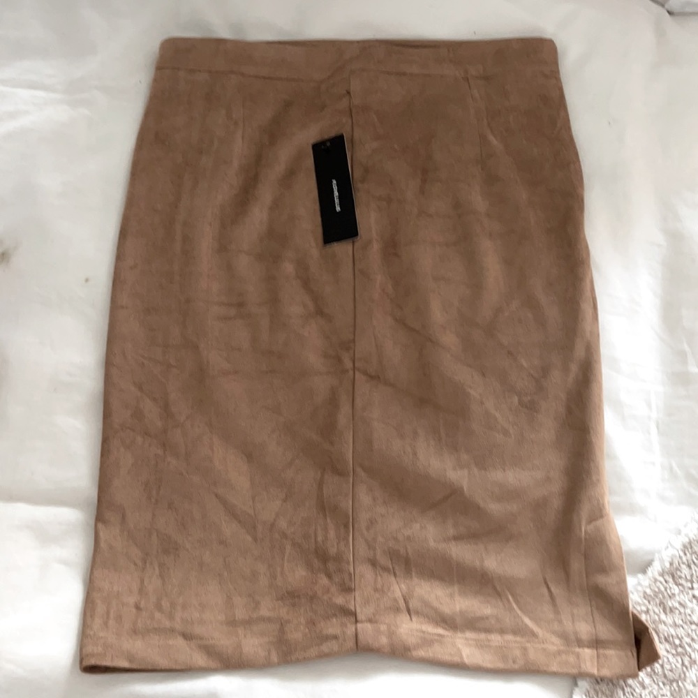 LULUS CAMEL MIDI SKIRT